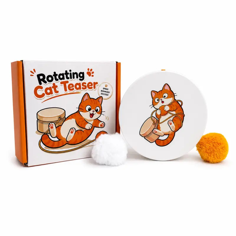 Smart Rotating Interactive Cat Teaser Toy - Rechargeable with 5 Play Modes, Touch-To-Wake, Auto Sleep, Multi-Surface Mounting, and Replaceable String for Indoor Cats & Kittens