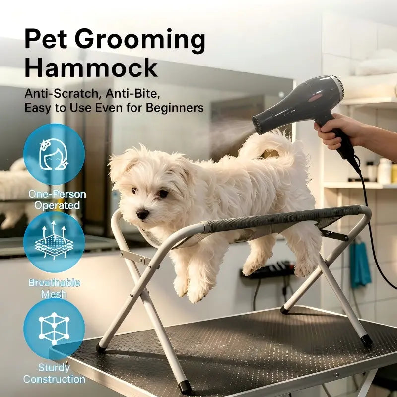 New Foldable Pet Bathing Stand – Cat & Dog Bath Hammock, Anti-Movement & Scratch-Resistant, Medicine Administering Bathing Rack, Must-Have Device