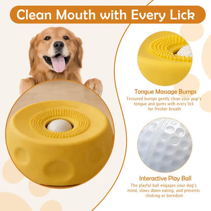 Pawpace Silicone Slow Feed Dog Bowl - 250ml Capacity, No-Mess Design with Ball, Includes Spatula and 8 Suction Cups, Enhances Mental Stimulation for Food and Liquid Feeding