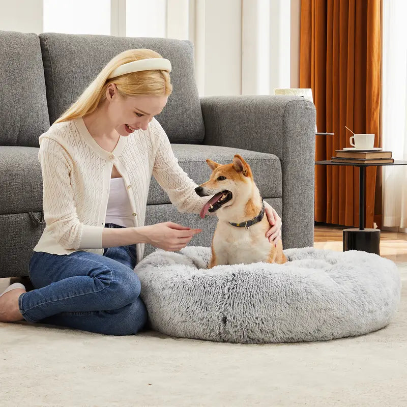 Sweetcrispy Large Orthopedic Memory Foam Sofa Bed for Dogs - 3-Sided Bolsters, Waterproof Fleece Detachable Cover, Non-Slip Base, Joint Relief, Extra Neck & Head Support, 20.0" L x 24.0" W x 8.0" H