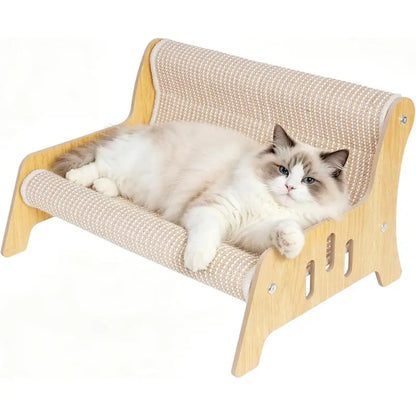 Large Sisal Cat Scratcher Couch Bed for Indoor Cats - Multi-Functional Lounge with Mess-Free Design and Easy Assembly