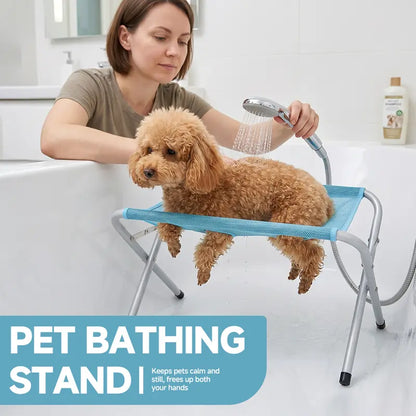 New Foldable Pet Bathing Stand – Cat & Dog Bath Hammock, Anti-Movement & Scratch-Resistant, Medicine Administering Bathing Rack, Must-Have Device