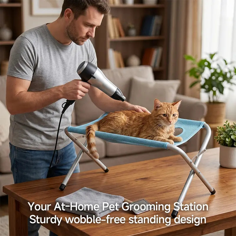 New Foldable Pet Bathing Stand – Cat & Dog Bath Hammock, Anti-Movement & Scratch-Resistant, Medicine Administering Bathing Rack, Must-Have Device