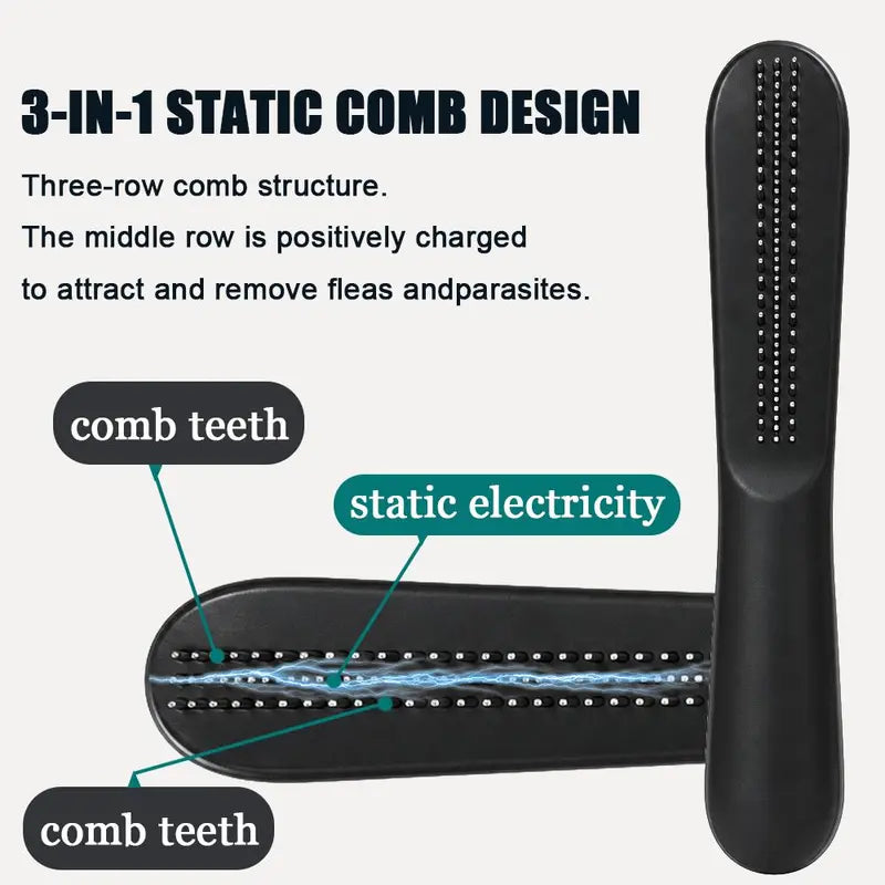 Professional Stainless Steel Flea Comb for Dogs and Cats - Efficient Grooming Tool for Fur Detangling, Compact Design for All Pet Sizes and Hair Lengths