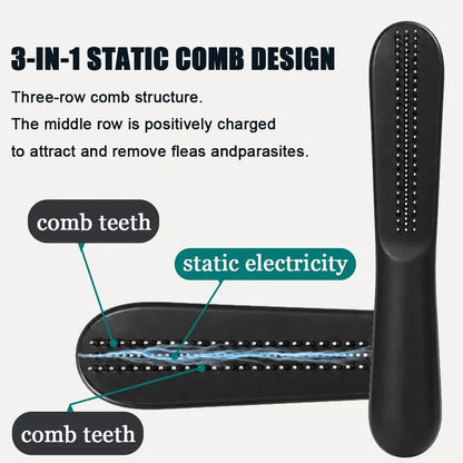 Professional Stainless Steel Flea Comb for Dogs and Cats - Efficient Grooming Tool for Fur Detangling, Compact Design for All Pet Sizes and Hair Lengths