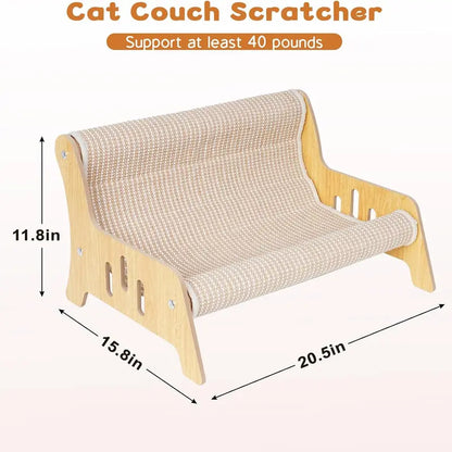 Large Sisal Cat Scratcher Couch Bed for Indoor Cats - Multi-Functional Lounge with Mess-Free Design and Easy Assembly