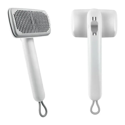 Self-Cleaning Deshedding Slicker Comb for Dogs and Cats - One-Click Release Grooming Brush for Effective Shedding Control and Easy Maintenance